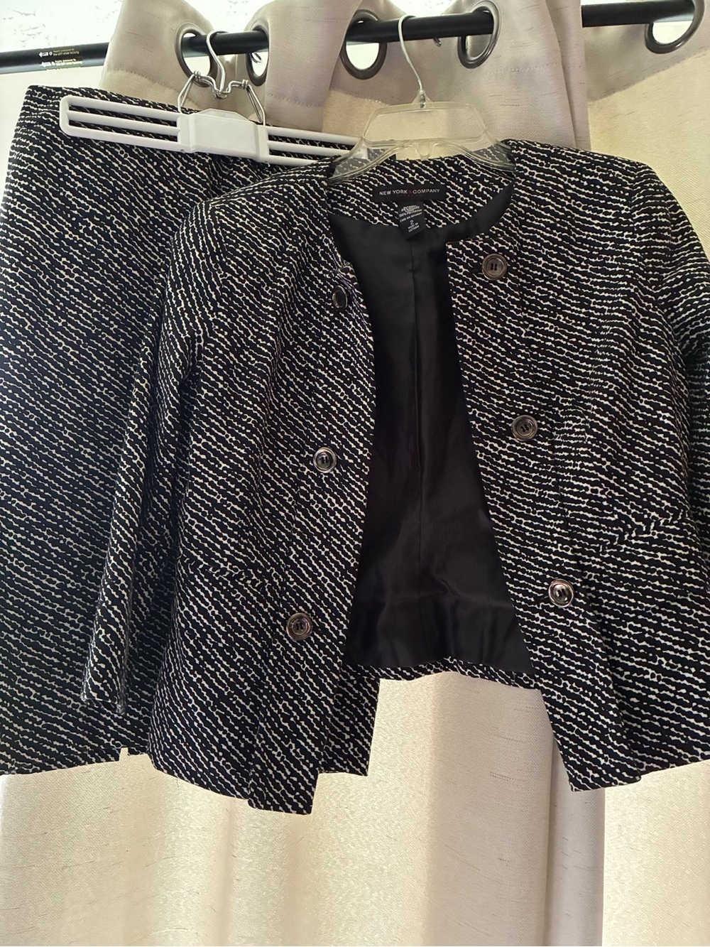 Petite Black & White Tweed Jacket - Elegant Women's Coat